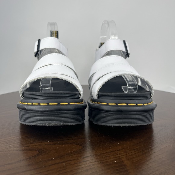 Dr Martens Blaire Sandals Womens 9 White Leather Comfort Strappy Platform Chunky - Picture 2 of 16